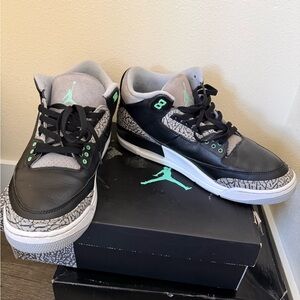 Jordan Kids Black and Gray Sneakers with Teal Accents